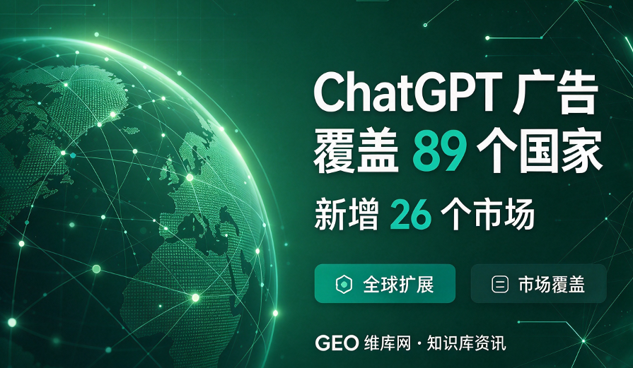 ChatGPT广告覆盖89个国家：新增2